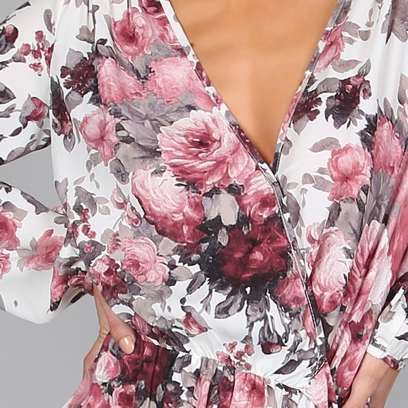 ⚡️🇺🇸🆕👛Chiffon long sleeve floral Romper - Picture 5 of 8